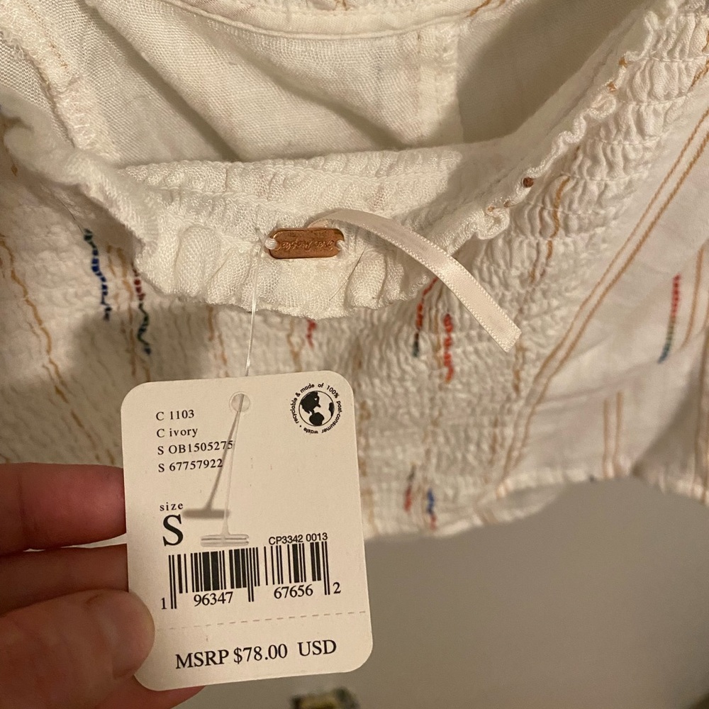 Free people puffer sleeve crop top - Picture 2 of 3